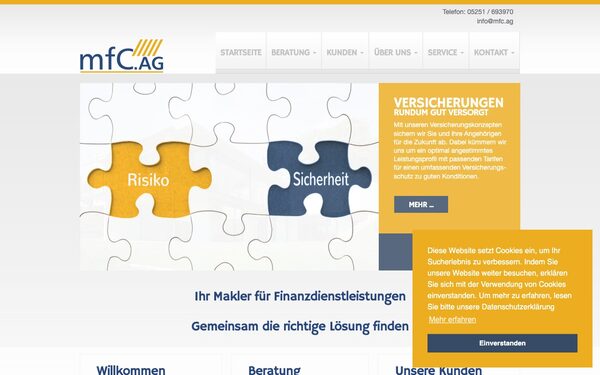 Vorschau der mfc.ag Website